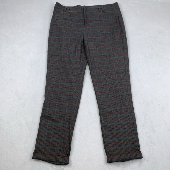 Anthropologie Cartonnier Women's Dress Pants Size 10 Striped Plaid Soft - Picture 1 of 9